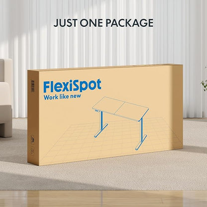FLEXISPOT Standing Desk Electric Height Adjustable Desk with 55 x 24 Inch Splice Board, Home Office Computer Workstation, Maple Top + White Frame