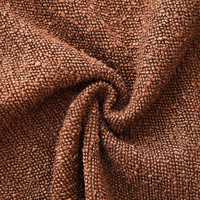 Foindtower Set of 2, Decorative Textured Boucle Throw Pillow Covers Accent Solid Pillow Cases Neutral Soft Cozy Couch Cushion Case for Chair Sofa Bedroom Living Room Home Decor 24x24 Inch Red Taupe
