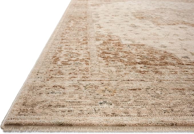 Loloi Magnolia Home by Joanna Gaines Junie Collection JUE-04 Natural/Clay 6'-7" x 9'-10", .38" Pile Height, Area Rug