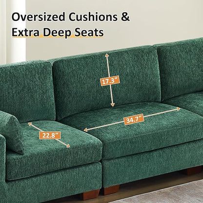 VANOMi Large Modular Sectional Sofa, Oversized Couch with Ottoman, Cloud Couch Deep Seat Sofa with Thick Cushion, Convertible Sectional Couches for Living Room Office Apartment