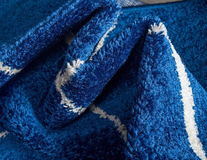 Unique Loom Trellis Frieze Collection Area Rug - Geometric (7' 1" x 10', Navy Blue/ Ivory)
