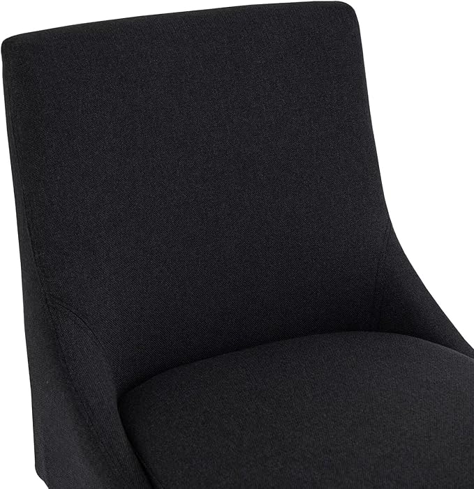 Bar Stool, 26 Inch Upholstered Barstools with 14.2" High Back and Footrest, Swivel Counter Height Barstools for Kitchen Island Home Bar Performance Fabric Black