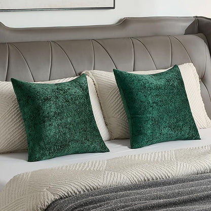 FUTEI Christmas Dark Green Flannel Throw Pillow Covers 12x20 Inch Set of 2,Soft Dimensional Textured Lumbar Pillow Cases,Modern Home Decor for Couch Living Room