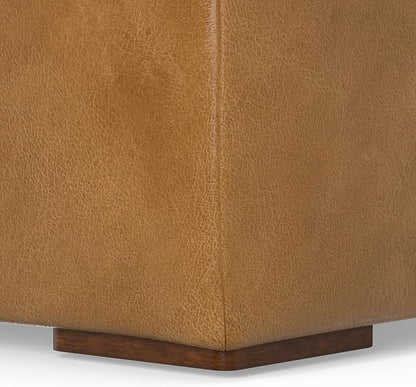 SIMPLIHOME Rex Right-Facing Modular Sectional Sofa in Full-Grain Genuine Leather, Sienna, 122-inches Wide, Handcrafted Modern-Style 4-Seater L-Shaped Leather Couch with Right Chaise for Living Room