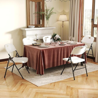 60 Pack Folding Chair, 800 Weight Limit Heavy Duty Plastic Folding Chair Portable Seating for Indoor Outdoor Events, Wedding, Party, Restaurant, Meeting Room White