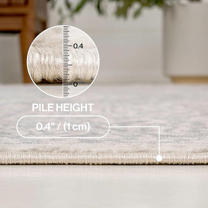 JONATHAN Y Vintage Medallion Indoor Area Rug Cream 5X8, Modern Boho for Living Room, Bedroom, Kitchen, Office, Easy-Cleaning, High Traffic, Pet-Friendly, Non-Shedding MDP100C-5