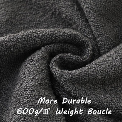 FUTEI Pack of 2 Dark Grey Decorative Throw Pillow Covers 18x18 Inch Soft Cozy Solid Boucle Textured Cushion Case,Modern Home Decor for Couch Bed Living Room