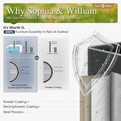 Sophia and William Patio Dining Chairs Set of 6, Outdoor Metal Armchairs, Outdoor Dining Chairs