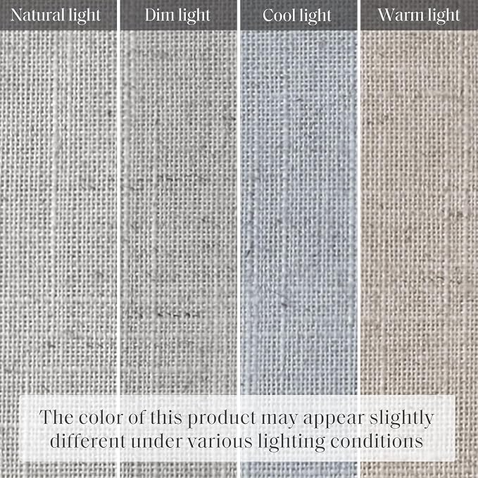 Madison Park Kyler Cordless Roman Shades - Single Panel, Lightweight Linen Blend Fabric, Natural Design, Easy Installation, Light Filtering Window Blind, Bedroom, Living Room Decor 35" W x 64" H Grey