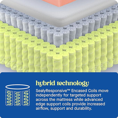 Sealy Dreamlife 12” Hybrid Mattress-in-a-Box, Queen, SealyComfort Gel Memory Foam, SealyResponsive Encased Coils, Surface-Guard Technology
