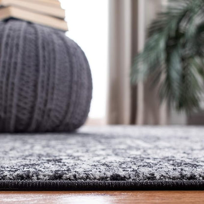 SAFAVIEH Evoke Collection 3' x 5' Black / Grey EVK256R Oriental Distressed Non-Shedding Living Room Bedroom Accent Rug