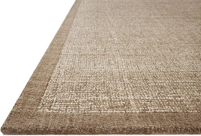 Loloi Magnolia Home by Joanna Gaines Henley Collection HNY-01 Ivory/Brown 3'-6" x 5'-6" Accent Rug