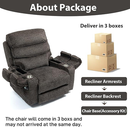 27in Extra Wide Power Lift Recliner Chair for Big Tall with Extended Footrest Heat Massage, Oversized Electric Lift Recliner Chairs for Adults Elderly Seniors, Arm Storage & Cup Holders