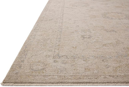 Loloi Chris Loves Julia Louisa Collection LOI-02 Oatmeal/Slate 2'-3" x 3'-10", .38" Pile Height, Accent Rug