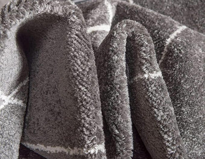 Unique Loom Trellis Frieze Collection Area Rug - Geometric (6' Square, Dark Gray/ Ivory)
