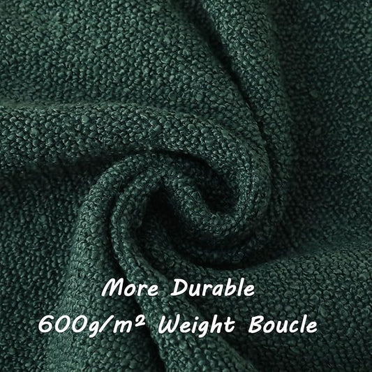 FUTEI Christmas Pack of 2 Dark Green Decorative Throw Pillow Covers 26x26 Inch Soft Cozy Solid Boucle Textured Euro Pillow Shams,Modern Home Decor for Couch Bed Living Room