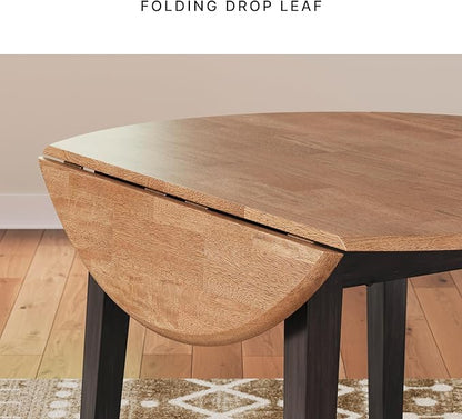 Signature Design by Ashley Shullden Casual Round Dining Small Drop Leaf Table, Seats up to 4, Gray