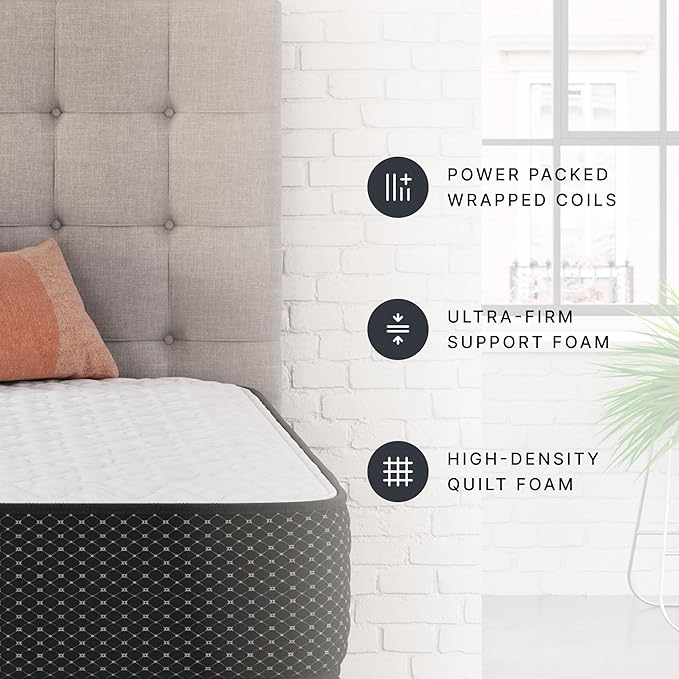 Signature Design by Ashley Limited Edition Firm 12 Inch Hybrid Mattress with Gel Memory Foam and Edge Support for Cool Sleep and Pressure Relief, California King, Fiberglass Free, Mattress In A Box
