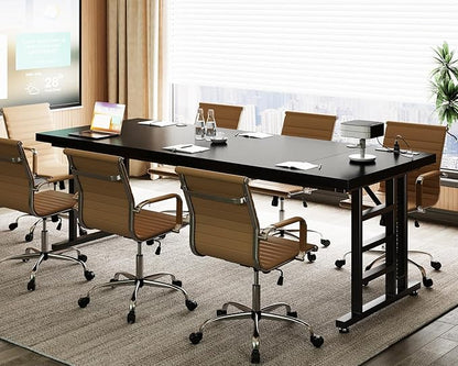 Coleshome 78 Inch Executive Desk with USB Ports, Large Computer Desk with Extra Thick, Long Mordern Office Desk, Workstation Business Furniture for Home Office, Black