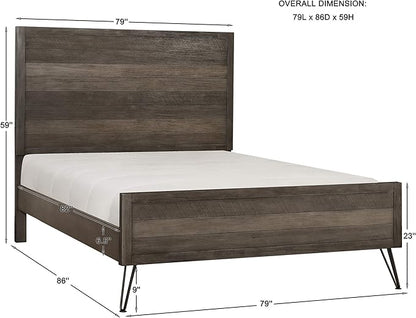 Lexicon Leavitt Panel Bed, King, Gray