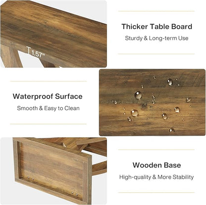 Tribesigns Wood End Side Table for Living Room Set of 2, Night Stand for Bedroom with Cross Fishtail Support, Farmhouse Nightstand for Small Spaces, Accent Furniture, Easy Assembly, Retro Wood Grain