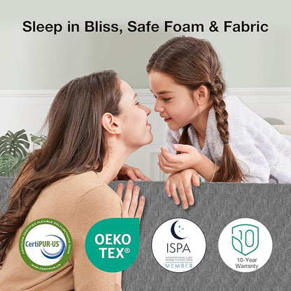 Novilla Queen Memory Foam Mattress, 5 Inch Queen Size Mattresses with Gel-Infused Memory & Ventilated Wave Foam for Fresh Sleep & Zoned Pressure Relief Mattress in a Box CertiPUR-US Certified