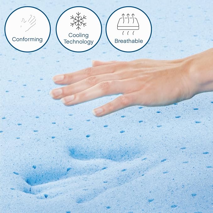 Cool Gel 12 Inch Twin Size Mattresses Memory Foam Medium Firm, Twin Memory Foam Mattress Cooling, Made in the USA, 12" Depth with Pressure Relief, CertiPUR-US Certified No Fiberglass, CoolGel Bed