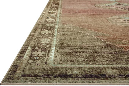 Loloi Magnolia Home by Joanna Gaines Sinclair Collection SIN-06 Clay/Tobacco 2'-3" x 11'-6", .25" Pile Height, Machine Washable, Runner Rug