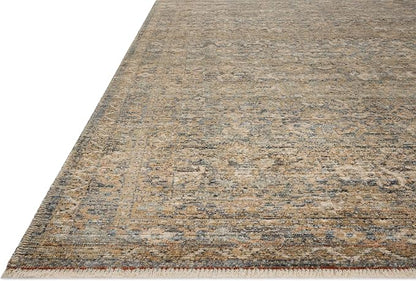Loloi Amber Lewis Molly Collection MOL-02 Denim/Gold 11'-6" x 15'-6" Low Pile Area Rug