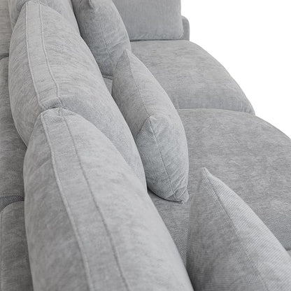Oversized Modular Sectional Sofa with Chaise,192inch Cloud Couch Deep Seat Sofa Cushion Covers Removable, Down Filled Linen 9 Seater Sectional Couches for Living Room, Gray