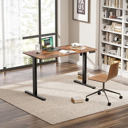 Electric Standing Desk 40 x 24 Inches, Height Adjustable Sit Stand Home Office Computer Desk with Memory Presets,Brown