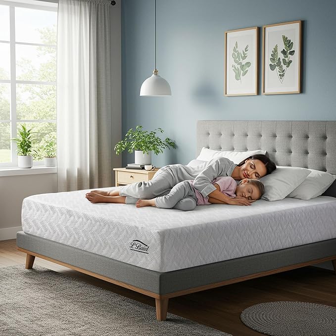 L’Baiet 12 Inch Gel Memory Foam Mattress, Full Size - Bed in a Box - Medium Firm - Breathable Cooling-Gel Comfort Technology - Pressure Relief Comfy Support Soft Fabric Cover - CertiPUR-US Certified