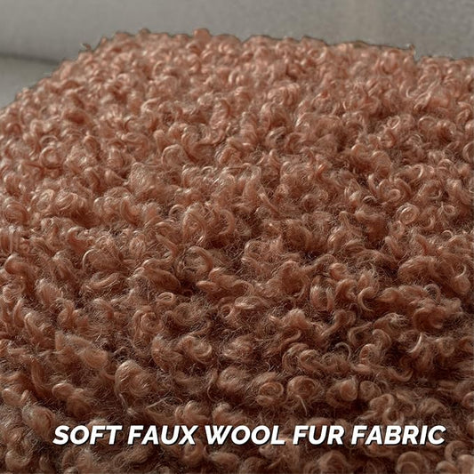 FUTEI Rust Decorative Throw Pillow Covers 20x20 Inch Set of 2,Soft Fluffy Faux Wool Fur Boucle Textured Cushion Case,Modern Home Decor for Couch Bed Living Room Office
