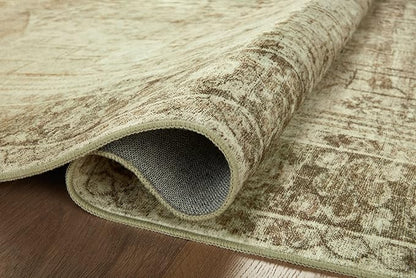 Loloi Magnolia Home by Joanna Gaines Banks Collection BAN-06 Natural/Granite 8'-6" x 11'-6", .13" Pile Height, Machine Washable, Area Rug