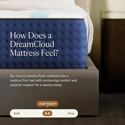 DreamCloud Premier 13" Twin XL Mattress - Luxury Gel Memory Foam - 365 Night Trial - Premium Pressure-Relieving Layers - Forever Warranty - CertiPUR-US® Certified