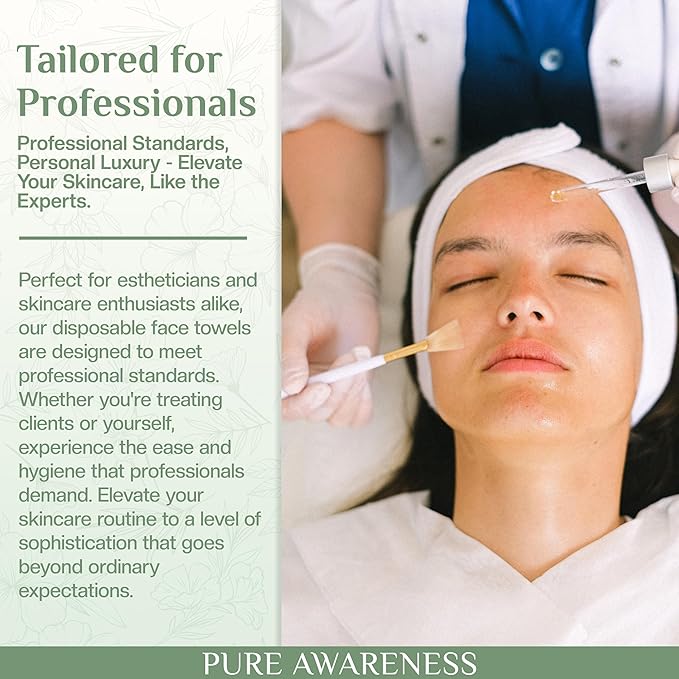 60 Disposable Face Towels - Ideal for Sensitive Skin, Makeup Removal, Soft, Thick, Biodegradable - Cruelty-Free