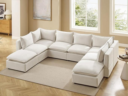 VANOMi Modular Sectional Sofa, 8 Seater Sleeper Sectional Sofa Modular Sectional Couch for Living Room, Sofa Bed-L