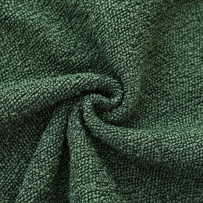 Foindtower Pack of 2 Textured Boucle Throw Pillow Covers Neutral Accent Solid Decorative Pillow Cases Cozy Woven Couch Cushion Case for Sofa Bedroom Living Room Home Decor 20x20 Inch Pine Green