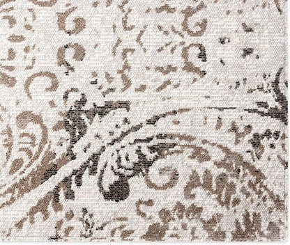 Nicole Miller New York Patio Sofia Juniper Indoor/Outdoor Area Rug, Ivory/Mustard, 7'9"x10'2" Rectangle, Rectangular
