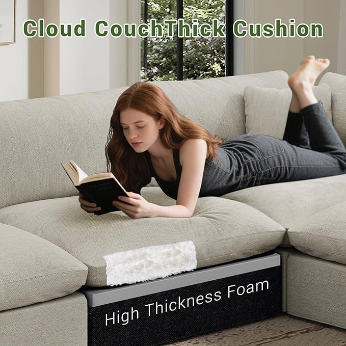 Modular Sectional Sofa,1-Seater Extra Comfty Deep-Seat-Filled Couch,Modern Couches for Living Room, Apartment,Office,Small Space