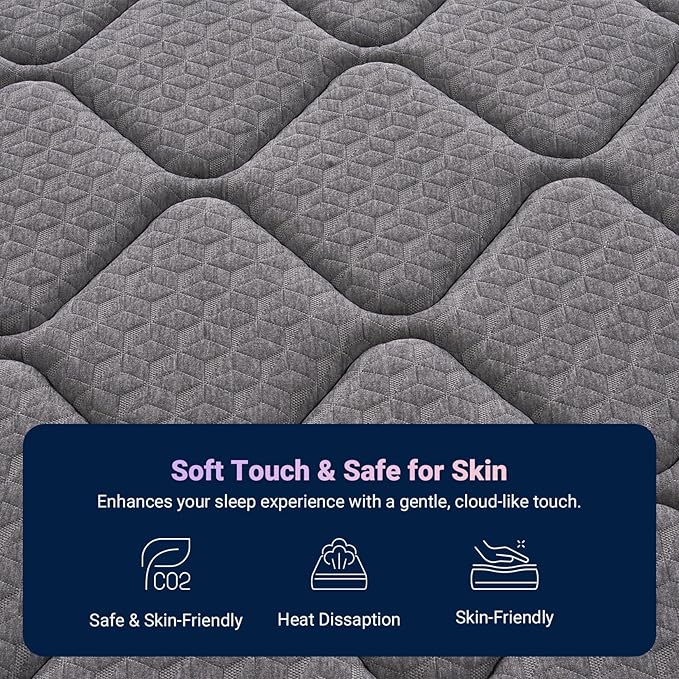 Avenco 14 Inch Queen Mattress, Hybrid Mattress with Smarts Coil™ Pocket Springs for Targeted Support and NanoGel™ Memory Foam for Cool Night Sleep, Motion Isolation for Couples, CertiPUR-US Certified