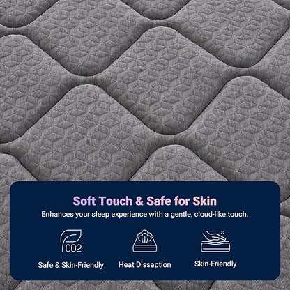 Avenco 14 Inch Twin Mattress, Hybrid Mattress with Smarts Coil™ Pocket Springs for Targeted Support and NanoGel™ Memory Foam for Cool Night Sleep, Motion Isolation for Couples, CertiPUR-US Certified