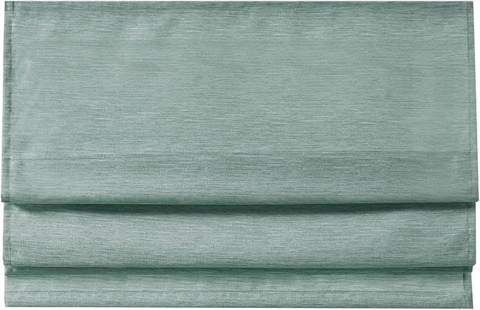 Madison Park Cordless Roman Shades Faux Silk Shade with Sheen 1-Panel Privacy, Room Darkening, Energy Efficient, Thermal Insulated Window Blind for Bedroom, Living Room Décor, 27"W x 64"L Como, Green