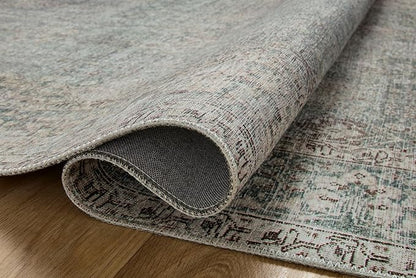 Loloi Chris Loves Julia Jules Collection JUL-08 Emerald/Antique Ivory 5'-0'' x 7'-6'', .13" Pile Height, Area Rug
