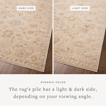 Loloi Chris Loves Julia Palma Collection PLM-11 Natural/Multi 7'-10" x 10' Fringe Area Rug Vintage Style Boho Living Room Bedroom Carpet