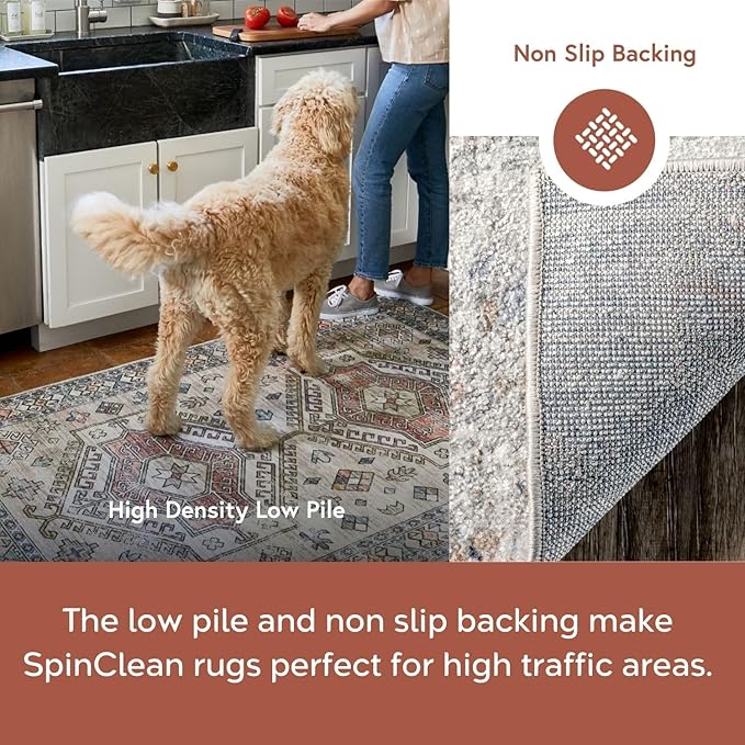 nuLOOM Aaliyah Abstract 2'6" x 12' Machine Washable Runner Rug for Living Room Bedroom Dining Room Entryway Hallway Kitchen, Blue Multicolor/Ivory
