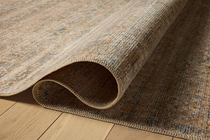 Loloi Amber Lewis Molly Collection MOL-01 Natural/Denim 2'-3" x 3'-10" Low Pile Accent Rug