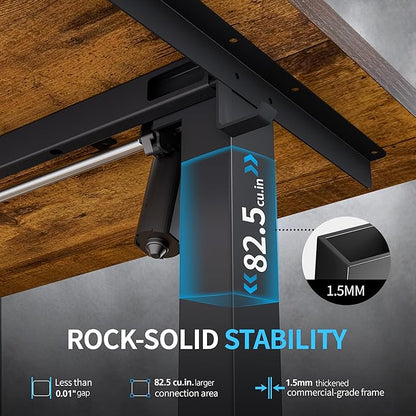 BIZUM Electric Standing Desk, 55" x 24" Height Adjustable Desk, Rustic Brown Sit to Stand Desk Memory Gaming Computer Workstation for Home Office
