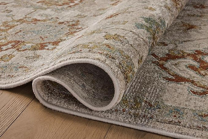 Loloi Magnolia Home by Joanna Gaines Mona Collection MOA-02 Oatmeal/Multi 3'-7" x 5'-7" Accent Rug