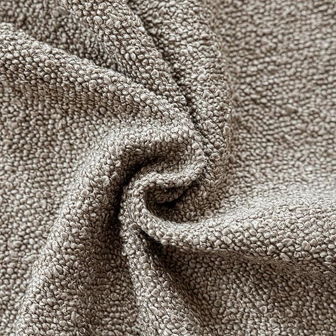 Foindtower Set of 2, Decorative Textured Boucle Throw Pillow Covers Accent Solid Pillow Cases Neutral Soft Cozy Couch Cushion Case for Chair Sofa Bedroom Living Room Home Decor 16x16 Inch Light Taupe